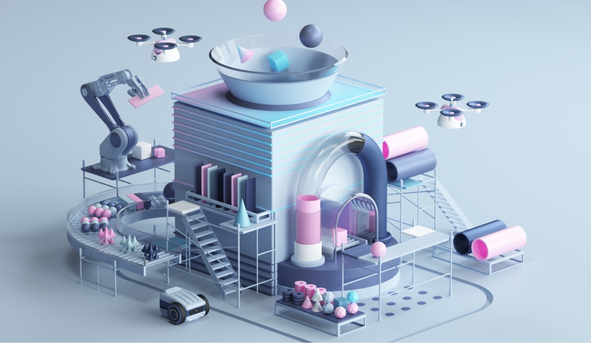 3D animation of an industrial product