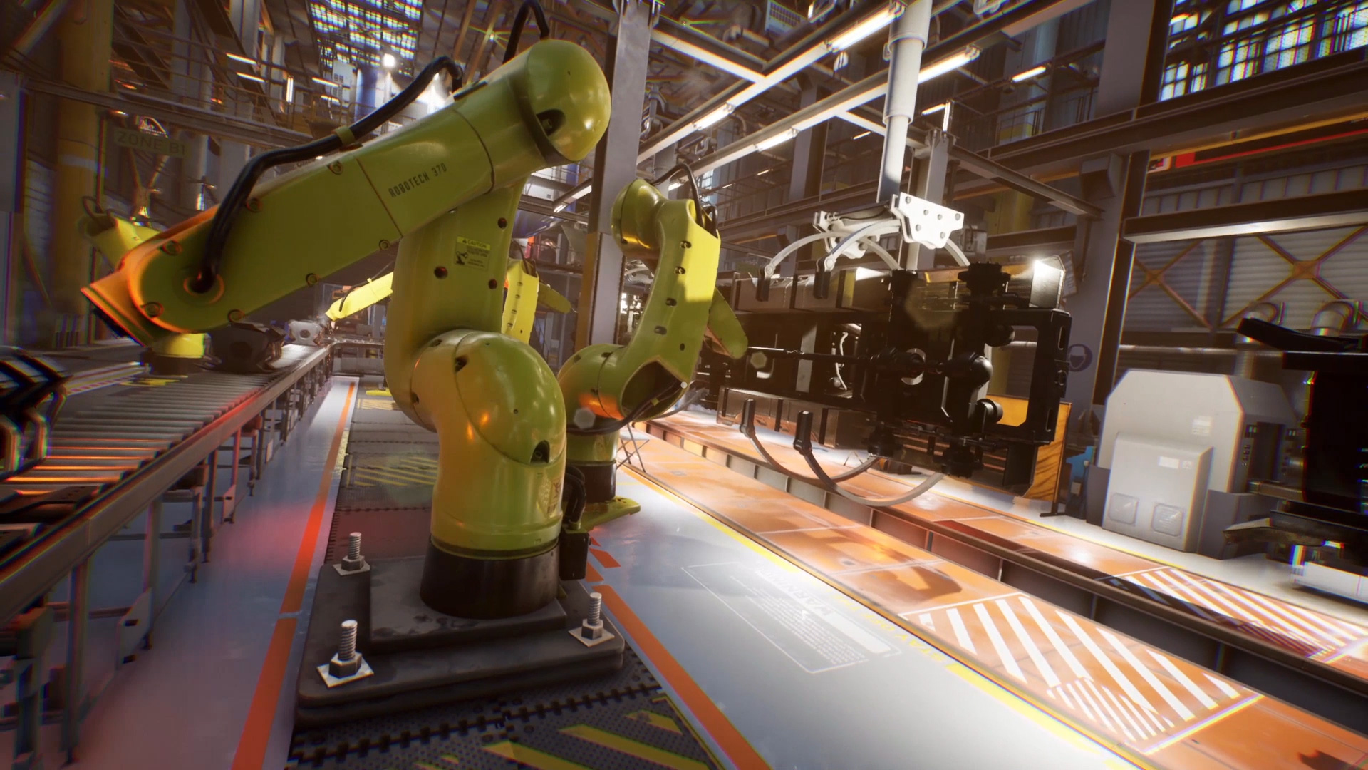 3D factory simulation animation