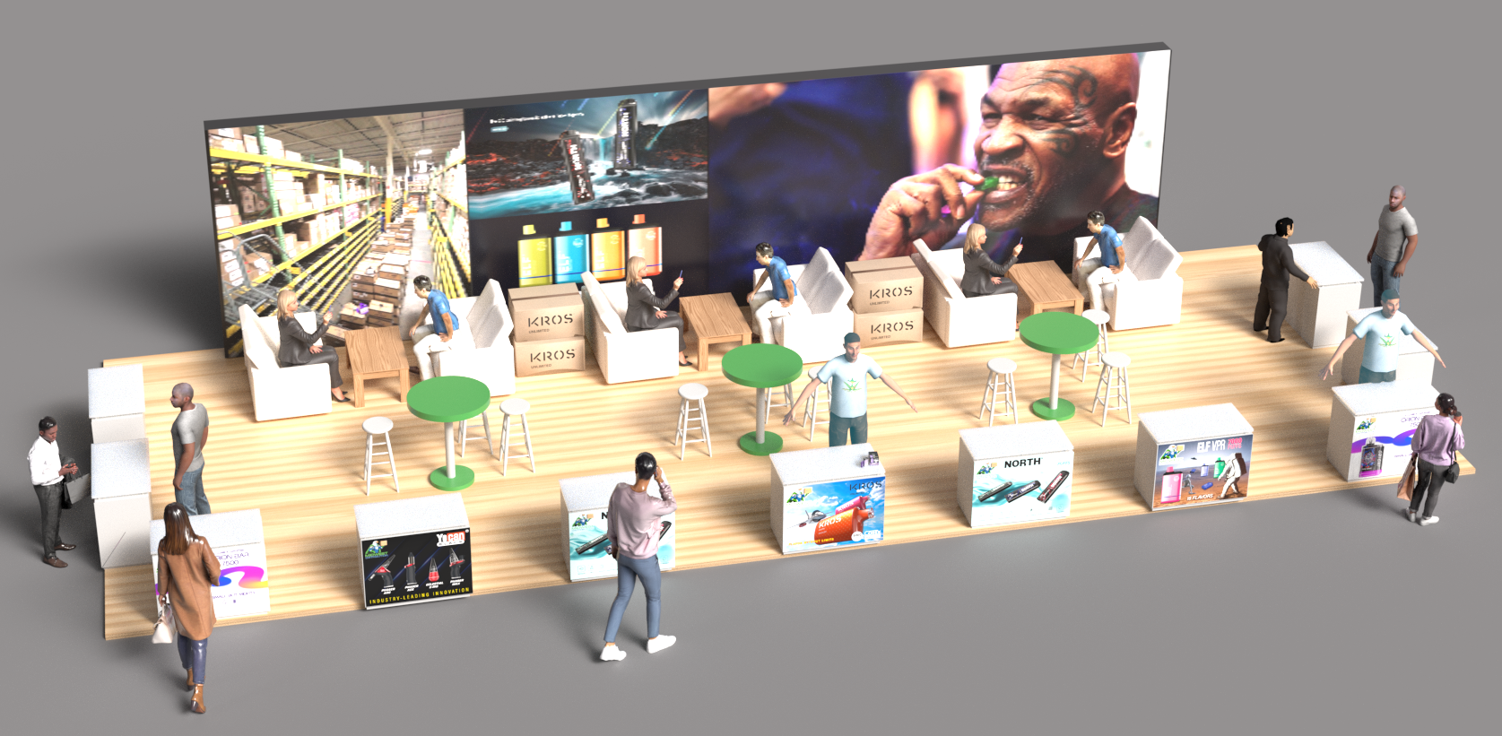 Fuar standında kullanılan 3D animasyon örneği