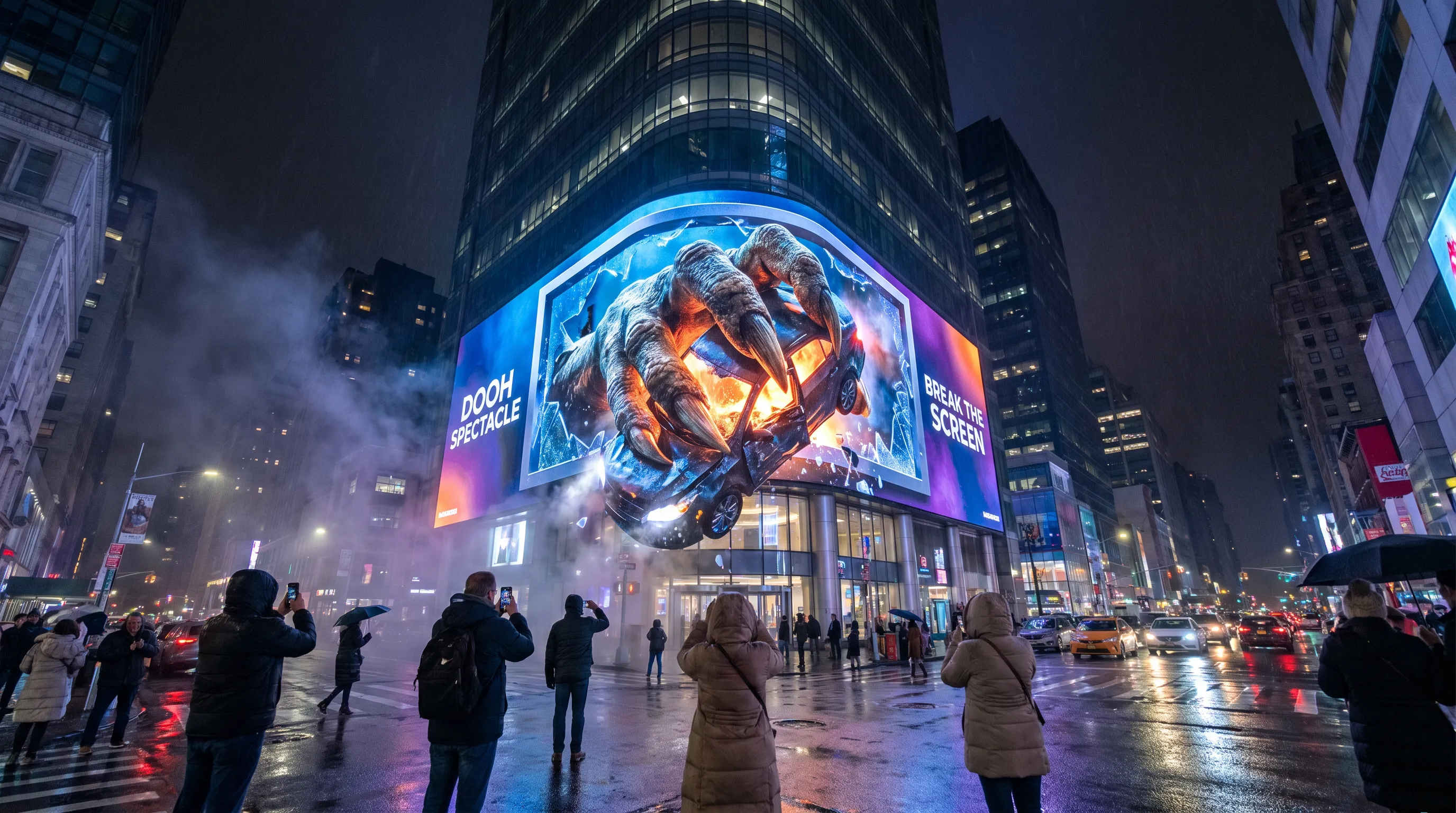 Outdoor anamorphic 3D LED billboard campaign