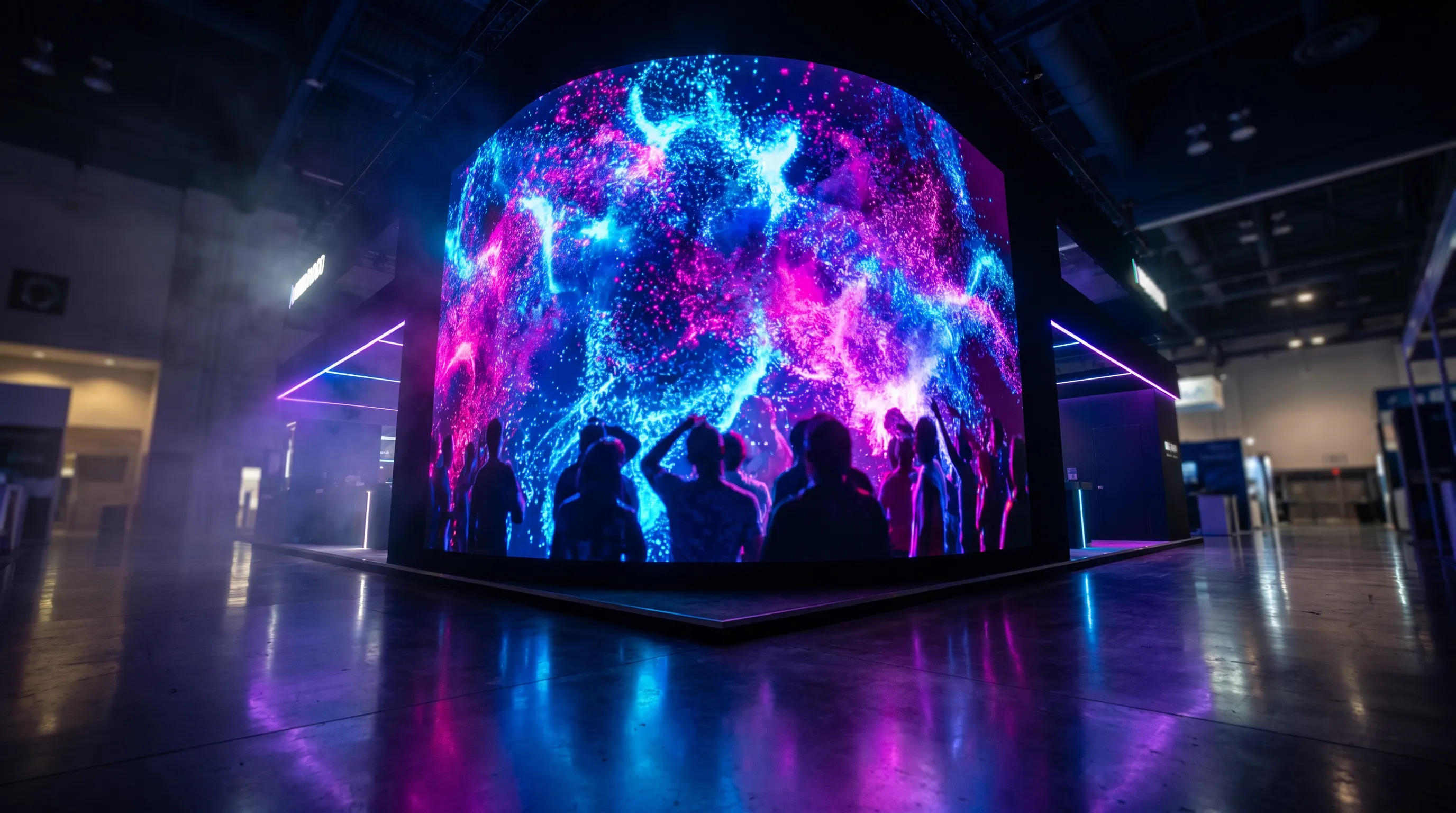 Trade-show booth brand LED video wall content