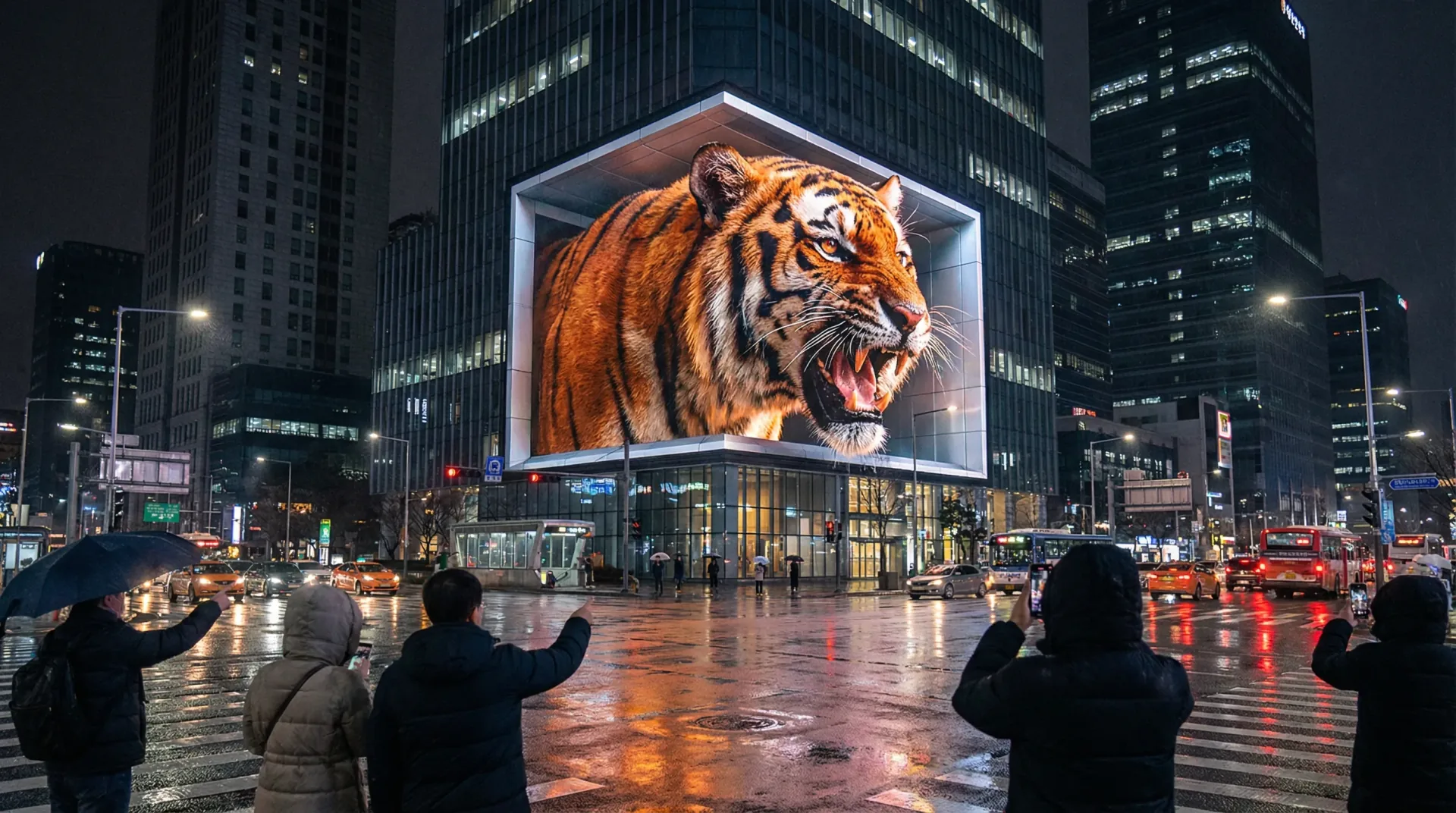 Köşe LED Anamorfik Dış Mekan 3D Ekran